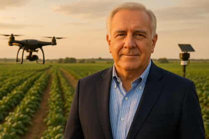 Aldo Vendramin mostra como a agricultura de precisão com drones e sensores otimiza recursos e resultados.
